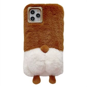 For iPhone 14 Pro Max Fluffy Phone Case Warm Plush+TPU Soft Phone Shell Cover