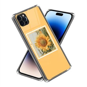 For iPhone 14 Pro Max Sunflower Pattern Printing Back Case Soft TPU Anti-Fall Scratch-Proof Protective Cover