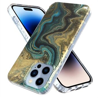 For iPhone 14 Pro Max GW18 Shockproof Phone Case IMD Marble Pattern PC+TPU Protective Mobile Phone Cover