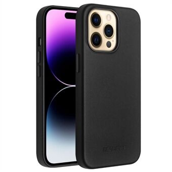 QIALINO Magnetic Phone Case for iPhone 14 Pro Max Protective Anti-Fall Case Genuine Leather Coated Shockproof PC Case