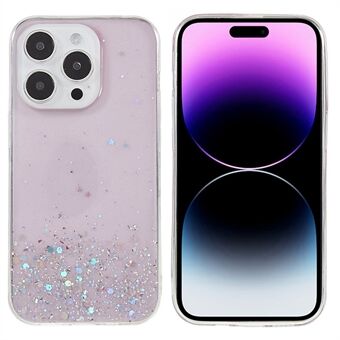 For iPhone 14 Pro Max Starry Sky Sparkle Epoxy Phone Case Soft TPU Anti-Fall Shockproof Protective Cover