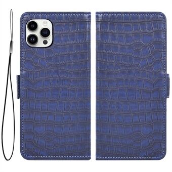 For iPhone 14 Pro Max Crocodile Texture PU Leather Phone Wallet Case Dual Magnetic Clasp Full Protection Flip Stand Cover