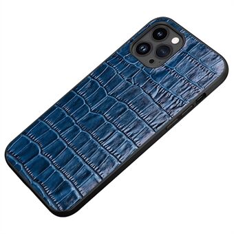 Rubberized Phone Case for iPhone 14 Pro Max Anti-Fall TPU Phone Case Genuine Leather Crocodile Texture Protective Cover