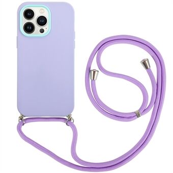 For iPhone 14 Pro Max PC Frame + Lens Ring + TPU Case 3-in-1 Phone Anti-scratch Anti-drop Cover with Lanyard