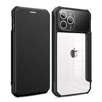 For iPhone 14 Pro Max Business Style Magnetic Auto-closing Card Holder Phone Case PU Leather+TPU+PC Stand Anti-drop Cover