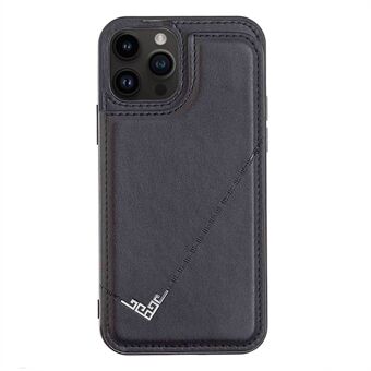 For iPhone 14 Pro Max V-Shape Design Retro Texture Phone Protective Case Card Holder Kickstand PU Leather Coated TPU Cover