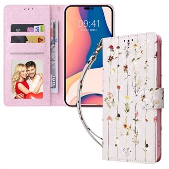 For iPhone 14 Pro Max RFID Blocking Foldable Stand Wallet Case Lacquered PU Leather Cellphone Full Protection Cover