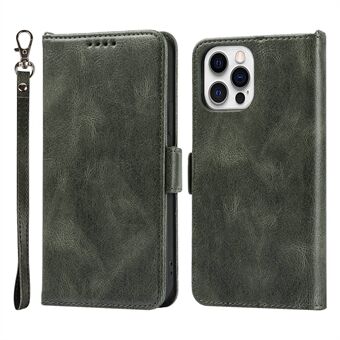 For iPhone 14 Pro Max Anti-scratch Phone Case Retro Wallet Stand Magnetic Clasp Drop Proof Flip Leather Phone Cover with Strap