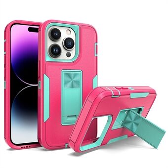 For iPhone 14 Pro Max Shockproof Kickstand Case TPU + PC Dual Layer Anti-Slip Defender Protective Phone Cover