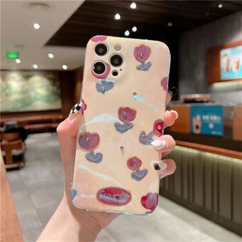 For iPhone 14 Pro Max Stylish Pattern Rhinestone Decor Protective Cover IMD Soft TPU Phone Back Case