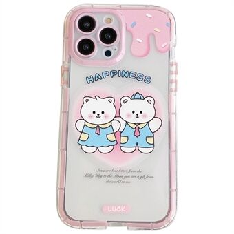 For iPhone 14 Pro Max Noctilucent Luminous Frame Phone Case Flexible TPU Scratch-Resistant Back Cover