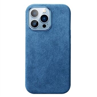 For iPhone 14 Pro Max Back Cover, Compatible with MagSafe Genuine Leather Coated PC Phone Case with Metal Button