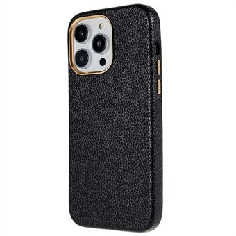 For iPhone 14 Pro Max PU Leather + PC Phone Cover Litchi Texture Anti-Scratch Phone Case