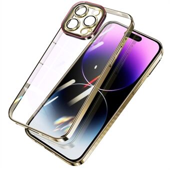 Hard PC Case for iPhone 14 Pro Max Electroplating Phone Case Tempered Glass Lens Cover Shockproof HD Case