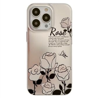 For iPhone 14 Pro Max TPU Phone Case Hot Stamping IMD Flower Pattern Printing Back Cover