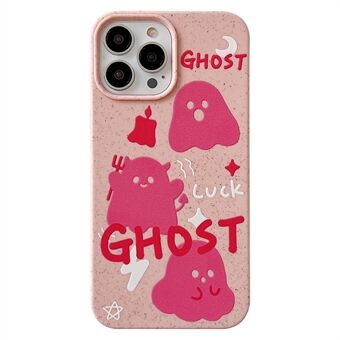 For iPhone 14 Pro Max Wheat Straw Phone Case Pattern Printing Degradable Cell Phone Cover Shell