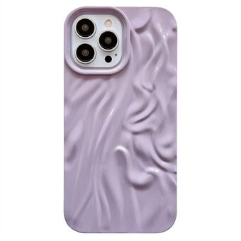 For iPhone 14 Pro Max Back Protective Cover, Pleat Design Drop-proof Soft TPU Glossy Phone Case