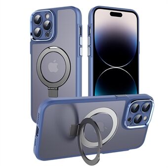 Magnetic Phone Case for iPhone 14 Pro Max , Matte Ring Kickstand PC+TPU Anti-drop Cover