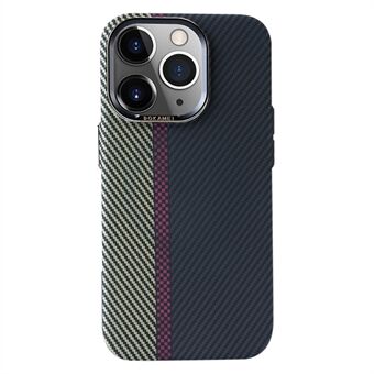 DGKAMEI For iPhone 14 Pro Max Carbon Fiber Texture Splicing Phone Case Magnetic PC Anti-drop Cover Compatible with Magsafe