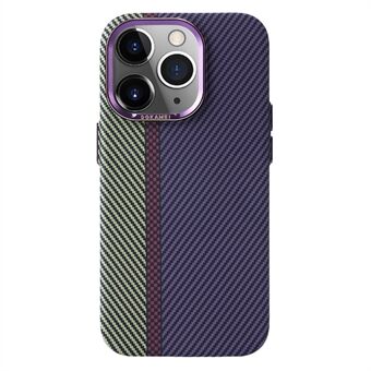 DGKAMEI For iPhone 14 Pro Max Color Splicing Carbon Fiber Texture Phone Case Anti-drop Back Cover