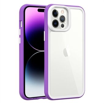 For iPhone 14 Pro Max Clear Phone Case Hard Acrylic Back + Colorful TPU Frame Droppoof Cover