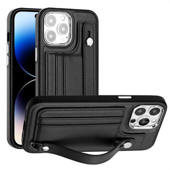 For iPhone 14 Pro Max Shockproof Case, YB Leather Coating Series-5 TPU Phone Cover with Card Slots, Kickstand