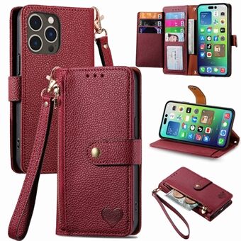 Leather Wallet Case for iPhone 14 Pro Max , Zipper Pocket RFID Blocking Stand Phone Cover