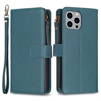 BF Style-19 for iPhone 14 Pro Max Wallet PU Leather Case Zipper Pocket Stand Mobile Phone Cover