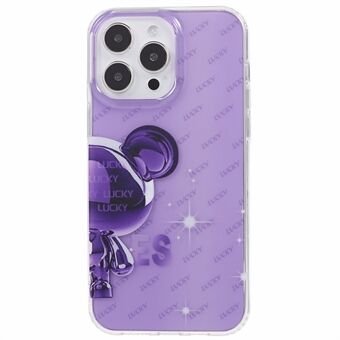 DIER COLOUR Half Bear Series Protective Case for iPhone 14 Pro Max , PC + TPU Pattern Printed Phone Cover