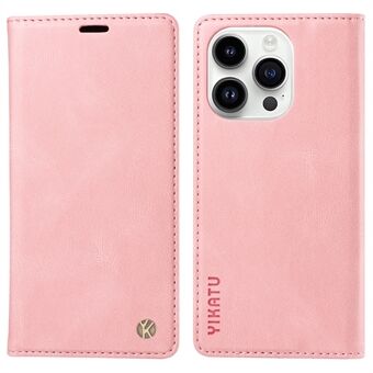 YIKATU YK-004 For iPhone 14 Pro Max PU Leather Wallet Cover Magnetic Closing Phone Case with Stand