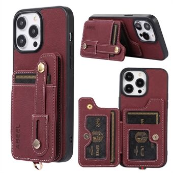 ABEEL Style 01 Kickstand Cover for iPhone 14 Pro Max , PU Leather Coated TPU+PC Card Holder RFID Blocking Phone Case