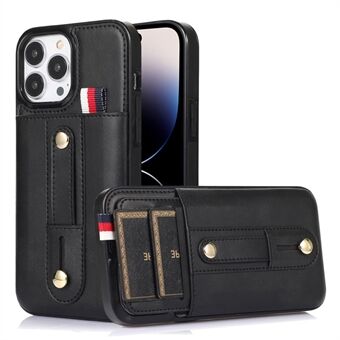 For iPhone 14 Pro Max Kickstand Phone Case Retro PU Leather Coated TPU Cover with Card Slots