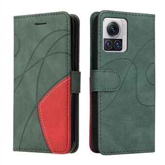 KT Leather Series-1 for Motorola Moto X30 Pro 5G / Edge 30 Ultra 5G Anti-drop Dual-color Splicing PU Leather Phone Case Stand Wallet Cover