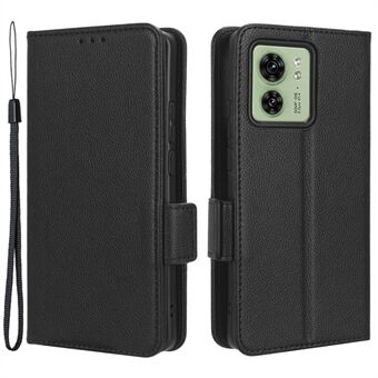 For Motorola Edge 40 5G Litchi Texture Folio Flip PU Leather Case Stand Phone Wallet Cover