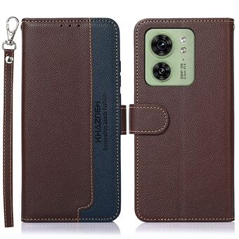 KHAZNEH for Motorola Edge 40 5G RFID Blocking Wallet Leather Case Litchi Texture Stand Phone Cover