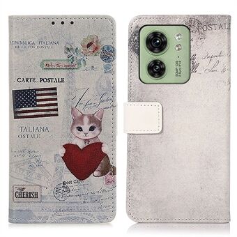 For Motorola Edge 40 5G PU Leather Phone Case Pattern Printing Phone Cover with Stand Wallet