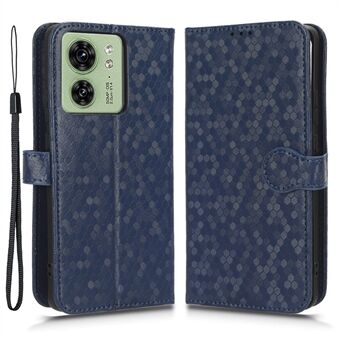 Phone Case for Motorola Edge 40 5G , PU Leather Wallet Stand Dot Imprinted Cover