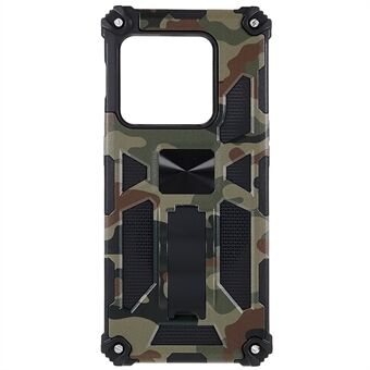 For OnePlus 10 Pro Camouflage Design Military Grade Protective Cover Hard PC TPU Enhanced Side Phone Case with Kickstand