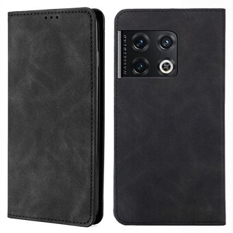 Soft Touch Anti-slip Card Holder Case for OnePlus 10 Pro 5G Well-protected Anti-drop Flip Cover Magnetic PU Leather Phone Case with Stand