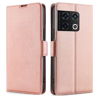 For OnePlus 10 Pro 5G PU Leather Card Slot Style Cell Phone Case Two Magnetic Clasp Wear-resistant Protective Shell with Stand