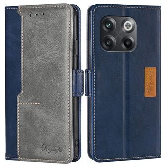 For OnePlus 10T 5G / Ace Pro 5G Anti-scratch Flip Wallet Case Stand PU Leather Contrast Color Splicing Anti-drop Phone Cover