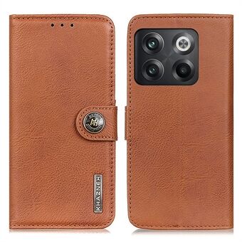 KHAZNEH for OnePlus Ace Pro 5G / 10T 5G Flip Stand Phone Cover Cowhide Textured PU Leather Shockproof Case with Wallet