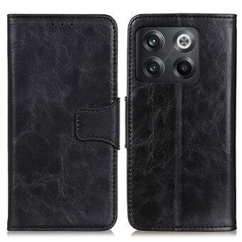 For OnePlus 10T 5G / Ace Pro 5G Split Leather Mobile Phone Cover Supporting Stand Smartphone Case Crazy Horse Texture Wallet Cellphone Shell