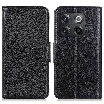 For OnePlus 10T 5G / Ace Pro 5G Anti-scratch Split Leather Flip Case Nappa Texture Magnetic Closure Phone Wallet Cover with Stand