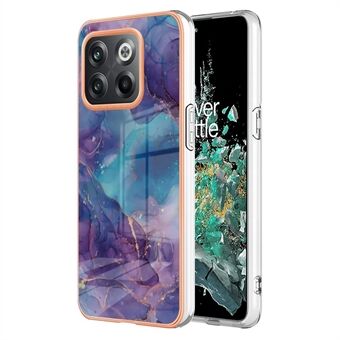 For OnePlus 10T 5G / Ace Pro 5G YB IMD Series-16 Style E Marble Pattern Phone Case 2.0mm TPU Electroplating Frame Protective IMD Cover