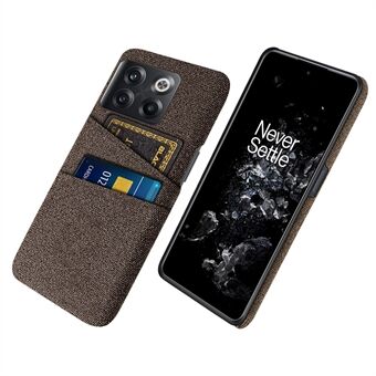 For OnePlus 10T 5G / Ace Pro 5G Hard PC Phone Case Dual Card Holder Cloth Texture Smartphone Phone Cover