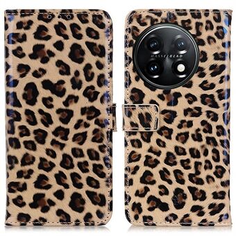 For OnePlus 11 5G Leopard Pattern PU Leather Wallet Stand Case Folio Flip Phone Cover