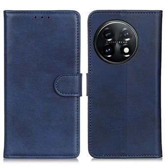 For OnePlus 11 5G Cowhide Texture Wallet Stand PU Leather Phone Case Magnetic Clasp Anti-Scratch Cover