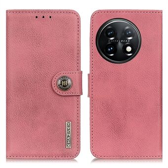 KHAZNEH Protective Phone Case for OnePlus 11 5G , Flip Leather Cowhide Texture Shockproof Phone Cover with Wallet Stand