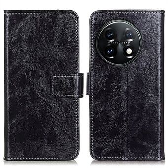 Cell Phone Cover For OnePlus 11 5G , Leather Retro Crazy Horse Texture Anti-scratch Phone Case Stand Wallet